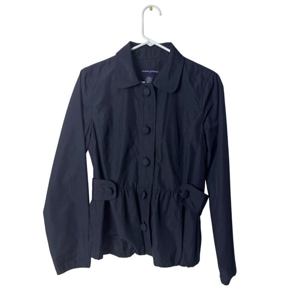Banana Republic Womens Navy Button-Up Jacket S
